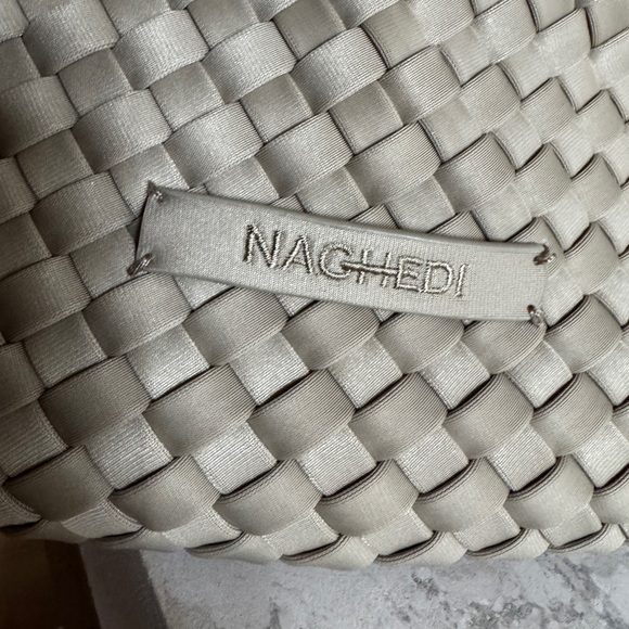 NWT Naghedi St Barth’s Medium Tote Stone Ecru Bag - Picture 3 of 9